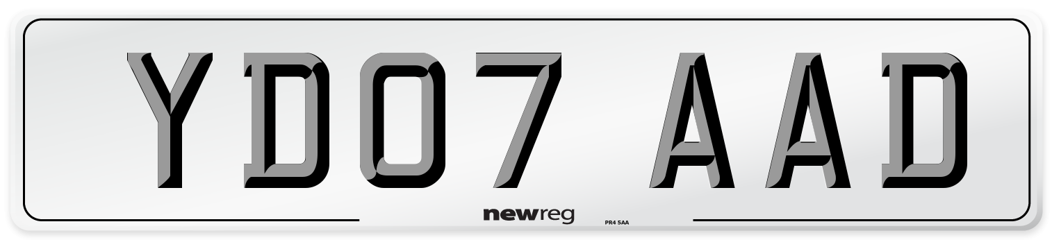 YD07 AAD Number Plate from New Reg